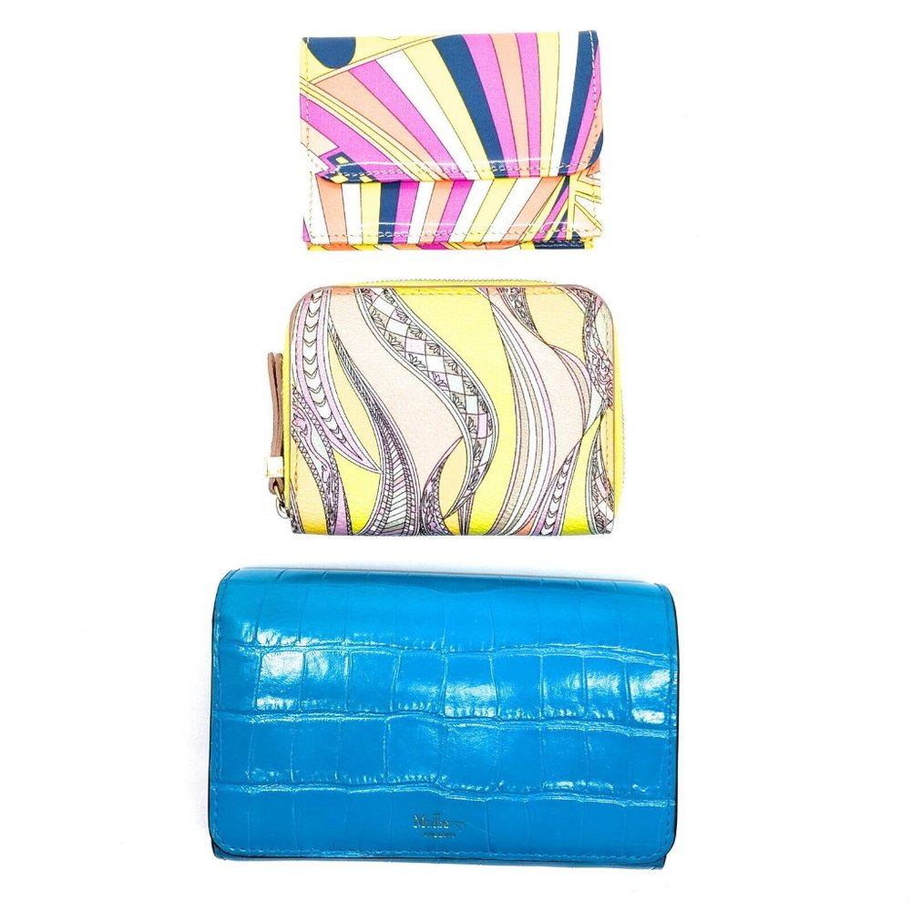 Mulberry Wallet 3 pieces set Coin Purse Enamel Leather Enamel 3601967